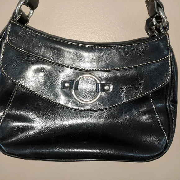 Nine&Co Black Shoulder Bag Black Leather - Picture 4 of 11